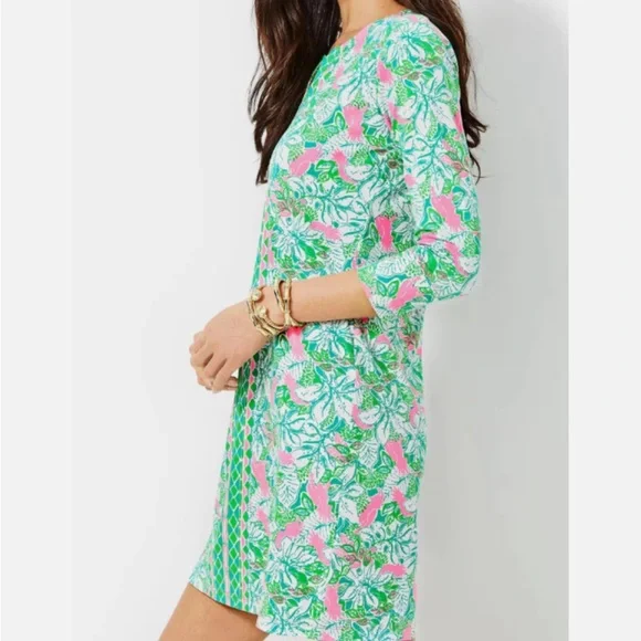 Lilly Pulitzer ChillyLillyNADINE DRESS Notch Neck UPF50+ Size XXL
